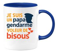 quotedazur - Mug Humour Papa Gendarme Voleur De Bisous Parfait Pour Un Cadeau Unique Original Tasse Idéale Fête Des Pères
