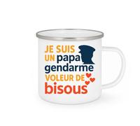 quotedazur - Mug Humour Papa Gendarme Voleur De Bisous Parfait Pour Un Cadeau Unique Original Tasse Idéale Fête Des Pères