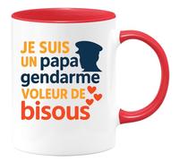 quotedazur - Mug Humour Papa Gendarme Voleur De Bisous Parfait Pour Un Cadeau Unique Original Tasse Idéale Fête Des Pères