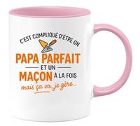 quotedazur - Mug Humour Papa Parfait Et Maçon À La Fois, C'est Compliqué Mais Je Gère Idée Cadeau Originale Tasse Pour