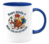 quotedazur - Mug Humour papa poule ? non, coq en détresse - Cadeau Humour Homme
