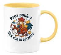 quotedazur - Mug Humour papa poule ? non, coq en détresse - Cadeau Humour Homme