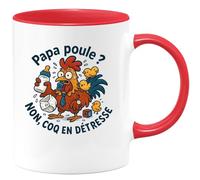 quotedazur - Mug Humour papa poule ? non, coq en détresse - Cadeau Humour Homme