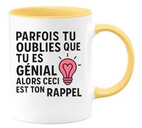 quotedazur - Mug Humour Parfois Tu Oublies Que Es Génial Alors Ceci Est Ton Rappel Cadeau Motivationnel Tasse Inspirante Pour Tous