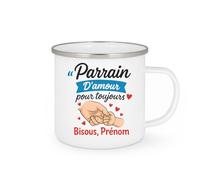 quotedazur - Mug Humour Parrain, Amour Éternel, Bisous, Prénom Personnalisé Pour Un Cadeau Unique Original Tasse Personnalisée Spécial