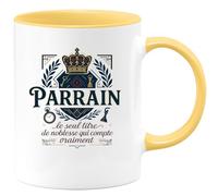 quotedazur - Mug Humour Parrain : le seul titre de noblesse qui compte vraiment - Cadeau Parrain Homme
