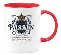 quotedazur - Mug Humour Parrain : le seul titre de noblesse qui compte vraiment - Cadeau Parrain Homme