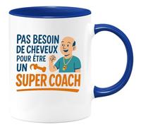 quotedazur - Mug Humour Pas Besoin De Cheveux Pour Être Un Coach Exceptionnel Et Inspirant - Cadeau Original Tasse Pour Coach Super Motivé Et Inspirant