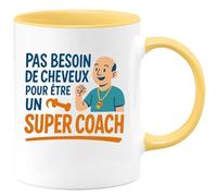 quotedazur - Mug Humour Pas Besoin De Cheveux Pour Être Un Coach Exceptionnel Et Inspirant Cadeau Original Tasse Super Motivé