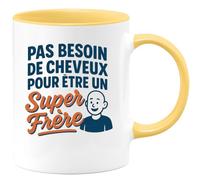 quotedazur - Mug Humour Pas Besoin De Cheveux Pour Être Un Frère Super Et Fier - Cadeau Original Tasse Pour Un Frère Unique Et Fier