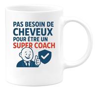 quotedazur - Mug Humour Pas Besoin De Cheveux Pour Être Un Super Coach, Une Véritable Inspiration Idée Cadeau Tasse Unique Inspirant Et Motivation Au Quotidien