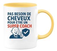 quotedazur - Mug Humour Pas Besoin De Cheveux Pour Être Un Super Coach, Une Véritable Inspiration Idée Cadeau Tasse Unique Inspirant Et Motivation Au Quotidien