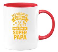 quotedazur - Mug Humour Pas Besoin De Cheveux Pour Être Un Super Papa - Cadeau Original Pour Papa Fier Avec Tasse Unique