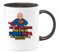 quotedazur - Mug Humour Pas Besoin De Cheveux Pour Être Un Super Papa C'est Les Enfants Qui Le Disent - Idée Cadeau Papa Personnalisable Avec Prénoms