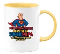 quotedazur - Mug Humour Pas Besoin De Cheveux Pour Être Un Super Papa C'est Les Enfants Qui Le Disent Idée Cadeau Personnalisable Avec Prénoms