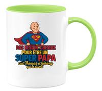 quotedazur - Mug Humour Pas Besoin De Cheveux Pour Être Un Super Papa C'est Les Enfants Qui Le Disent Idée Cadeau Personnalisable Avec Prénoms