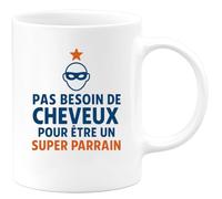 quotedazur - Mug Humour Pas Besoin De Cheveux Pour Être Un Super Parrain Idée Cadeau Originale Avec Tasse Personnalisée Unique