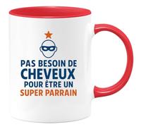quotedazur - Mug Humour Pas Besoin De Cheveux Pour Être Un Super Parrain Idée Cadeau Originale Avec Tasse Personnalisée Unique