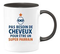 quotedazur - Mug Humour Pas Besoin De Cheveux Pour Être Un Super Parrain Idée Cadeau Originale Avec Tasse Personnalisée Unique