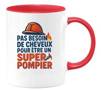 quotedazur - Mug Humour Pas Besoin De Cheveux Pour Être Un Super Pompier, Fierté Et Courage Cadeau Original Tasse Personnalisée Quotidien