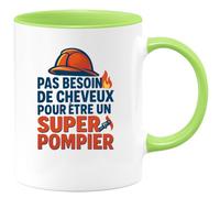 quotedazur - Mug Humour Pas Besoin De Cheveux Pour Être Un Super Pompier, Fierté Et Courage Cadeau Original Tasse Personnalisée Quotidien