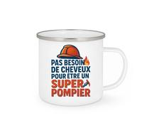 quotedazur - Mug Humour Pas Besoin De Cheveux Pour Être Un Super Pompier, Fierté Et Courage - Cadeau Original Pour Pompier Tasse Personnalisée Humour Quotidien