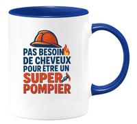 quotedazur - Mug Humour Pas Besoin De Cheveux Pour Être Un Super Pompier, Fierté Et Courage Cadeau Original Tasse Personnalisée Quotidien