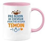quotedazur - Mug Humour Pas Besoin De Cheveux Pour Être Un Super Témoin, Mug Cadeau Original - Cadeau Original Pour Témoins, Tasse Drôle Et Personnalisée