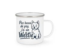 quotedazur - Mug Humour Pas Besoin De Psy, J’Ai Un Westie Cadeau Parfait Pour Amoureuse Des Chiens Idée Originale Tasse Chien Animaux