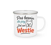 quotedazur - Mug Humour Pas Besoin De Psy, J'ai Mon Westie Fidèle À Mes Côtés Idée Cadeau Tasse Originale Pour Amoureuse Et Chien