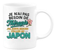 quotedazur - Mug Humour Pas Besoin De Thérapie, Juste Envie D'aller Au Japon Cadeau Original Tasse Voyage Idée Fan Culture Japonaise