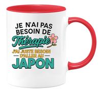 quotedazur - Mug Humour Pas Besoin De Thérapie, Juste Envie D'aller Au Japon Cadeau Original Tasse Voyage Idée Fan Culture Japonaise