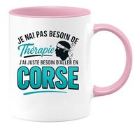 quotedazur - Mug Humour Pas Besoin De Thérapie, Juste Envie D'aller En Corse - Idée Cadeau Originale Tasse Corse Pour Les Hommes Amateurs De Voyages