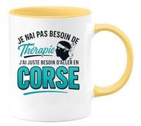 quotedazur - Mug Humour Pas Besoin De Thérapie, Juste Envie D'aller En Corse Idée Cadeau Originale Tasse Pour Les Hommes Amateurs Voyages