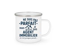 quotedazur - Mug Humour Pas Parfait Mais Agent Immobilier, C’Est Presque Pareil Idée Cadeau Originale Tasse Pour Au Travail