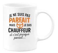 quotedazur - Mug Humour Pas Parfait Mais Chauffeur, C'est Presque Pareil Cadeau Unique Idéal Pour Tasse Originale Et