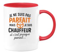 quotedazur - Mug Humour Pas Parfait Mais Chauffeur, C'est Presque Pareil Cadeau Unique Idéal Pour Tasse Originale Et