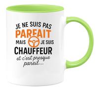 quotedazur - Mug Humour Pas Parfait Mais Chauffeur, C'est Presque Pareil Cadeau Unique Idéal Pour Tasse Originale Et