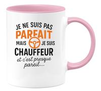 quotedazur - Mug Humour Pas Parfait Mais Chauffeur, C'est Presque Pareil Cadeau Unique Idéal Pour Tasse Originale Et