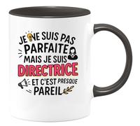 quotedazur - Mug Humour Pas Parfaite, Mais Directrice : Un Slogan Amusant Sur Ce Mug Unique - Idée Cadeau Originale Avec Tasse Personnalisée Pour Directrice Drôle