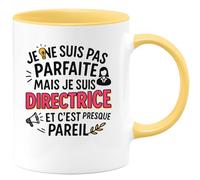 quotedazur - Mug Humour Pas Parfaite, Mais Directrice Un Slogan Amusant Sur Ce Unique Idée Cadeau Originale Avec Tasse Personnalisée Pour Drôle