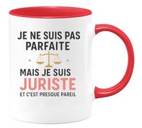 quotedazur - Mug Humour Pas Parfaite Mais Juriste, C'est Presque Pareil Fierté Féminine Cadeau Original Tasse Pour Femme Et Motivation