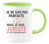 quotedazur - Mug Humour Pas Parfaite Mais Juriste, C'est Presque Pareil Fierté Féminine Cadeau Original Tasse Pour Femme Et Motivation