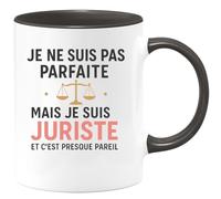 quotedazur - Mug Humour Pas Parfaite Mais Juriste, C'est Presque Pareil Fierté Féminine Cadeau Original Tasse Pour Femme Et Motivation