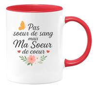 quotedazur - Mug Humour Pas Soeur De Sang Mais Ma Coeur Cadeau Idée Tasse Pour Amie Précieuse Et Lien Unique