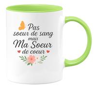 quotedazur - Mug Humour Pas Soeur De Sang Mais Ma Coeur Cadeau Idée Tasse Pour Amie Précieuse Et Lien Unique