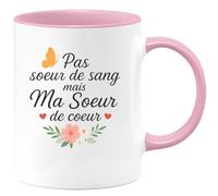 quotedazur - Mug Humour Pas Soeur De Sang Mais Ma Soeur De Coeur - Cadeau Idée Tasse Pour Amie Précieuse Et Lien Unique