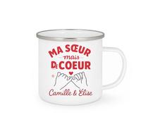quotedazur - Mug Humour Pas Sœur De Sang Mais Ma Cœur, Cadeau Pour Camille Élise Idée Tasse Unique Et Émouvante