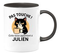 quotedazur - Mug Humour Pas Touche ! Cette Tasse Appartient À Prénom - Cadeau Original Tasse Personnalisée Prénom Exclusif