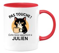 quotedazur - Mug Humour Pas Touche ! Cette Tasse Appartient À Prénom - Cadeau Original Tasse Personnalisée Prénom Exclusif